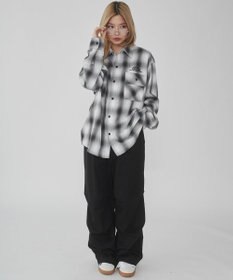 WEGO 【ユニセックス着用ITEM】グラフィックオンブレチェックシャツ（LS）