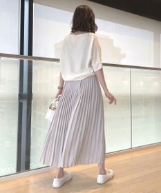 自由区 バックサテンアムンゼン プリーツスカート