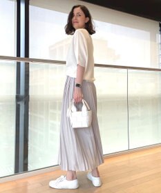 自由区 バックサテンアムンゼン プリーツスカート