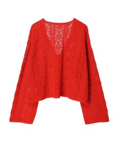 Green Parks 格子柄編みニットカーディガン