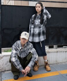 WEGO 【2025年秋冬新作/ユニセックス着用ITEM/SMLサイズ展開】ヘビーネルチェックシャツ（LS）
