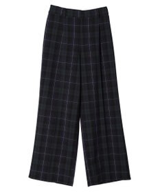 Green Parks きれいシルエットチェックワイドパンツ