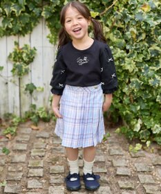 ANY KIDS リボン×チュール 七分袖Tシャツ