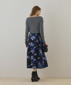 GRACE CONTINENTAL ラメフラワージャガードスカート