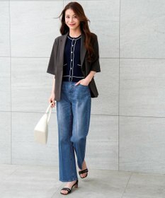 ANY SIS センタープレスセミフレア デニム