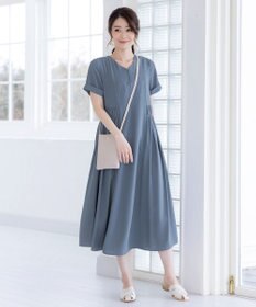 Tiaclasse L 【洗える】サイドギャザーワンピース