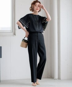 23区 L 【CLASSY.6月号掲載/洗える】リネンレーヨンストレッチ ワイドパンツ