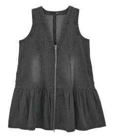 Green Parks ・ＳＵＧＡＲ　ＳＰＯＯＮ　Ｗ－ＺＩＰデニムミニワンピ