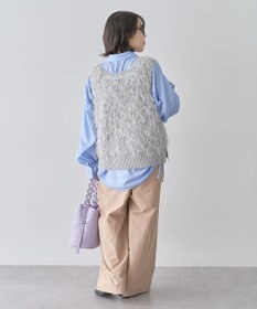 Green Parks ラメ入り毛足ニットベスト