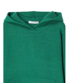 Green Parks スウェット風フード付ニットプルオーバー