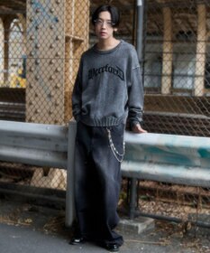 WEGO ブリーチニットグラフィックプルオーバー