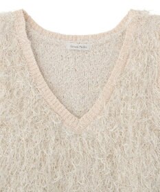 Green Parks ラメ入り毛足ニットベスト