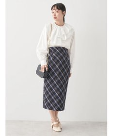 earth music&ecology チェック柄ナロースカート