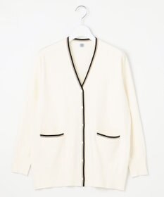 J.PRESS LADIES L 【洗える】RAYON STRETCH PLAIN Vネック カーディガン