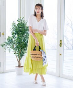 Tiaclasse 【洗える】ギャザーフリルティアードスカート