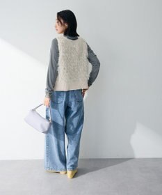 Green Parks ラメ入り毛足ニットベスト