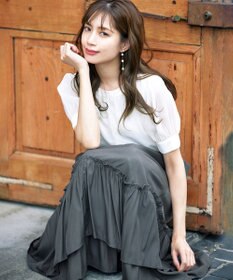 Tiaclasse 【洗える】ギャザーフリルティアードスカート