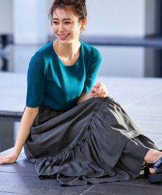 Tiaclasse 【洗える】ギャザーフリルティアードスカート