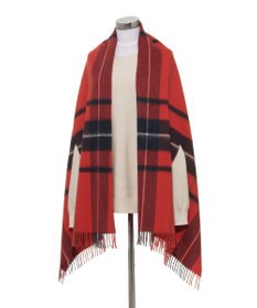 MOONBAT MACKINTOSH PHILOSOPHY(マッキントッシュ フィロソフィー）ウール100% 2WAYチェックポンチョストール