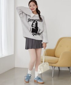 WEGO フラッフィーグラフィックBIGニットプルオーバー