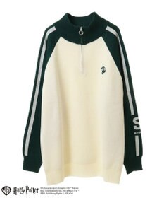 Green Parks ハリー・ポッター／ライン入りハーフジップニット