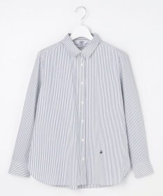 J.PRESS LADIES BEZコットンナイロン ストライプ シャツ ブラウス