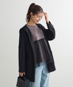 Green Parks ポンチフード付きカットカーディガン