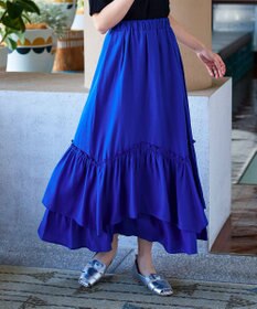 Tiaclasse 【洗える】ギャザーフリルティアードスカート