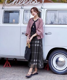 Tiaclasse 【小倉優子さん着用】チュールレースチェックスカート