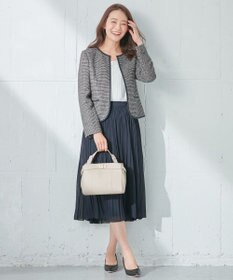 ANY SIS シャイニーストレッチツイード ノーカラージャケット