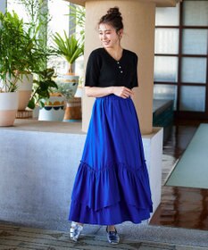 Tiaclasse 【洗える】ギャザーフリルティアードスカート