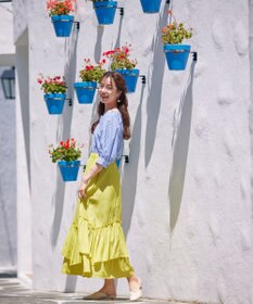 Tiaclasse 【洗える】ギャザーフリルティアードスカート