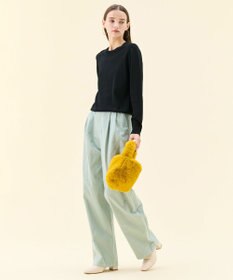 BEIGE， 【WEB限定・洗える】LECERF / 異素材バックシアーストレッチニット
