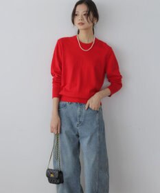 組曲 S 【加藤ローサさん着用】コットンカシミヤMIX刺繍入りニット