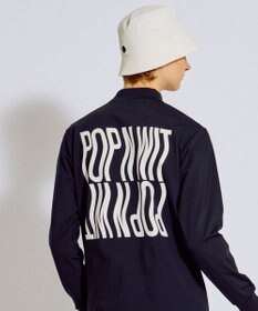 PW CIRCULUS 【裏起毛であたたか】【MEN】WAVY LOGO  裏起毛ロングスリーブモックネックT ゴルフ