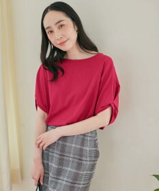 ANY L 【接触冷感/UVケア/シワになりにくい】ドルマンスリーブ Tブラウス