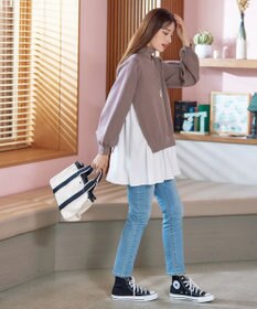 Tiaclasse 【洗える】コンビフレアニットトップス