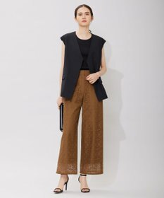 ICB L 【洗える】タイルパターンレース ワイドストレートパンツ