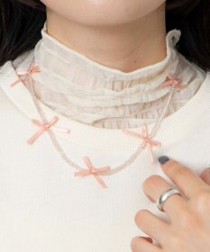 WEGO Lビーズサテンリボンネックレス