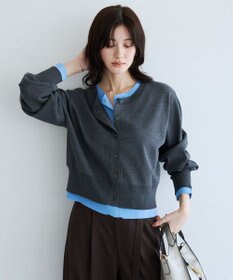 YECCA VECCA 2wayレイヤードクルーネックカーディガン