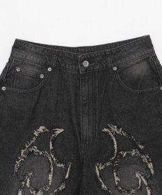 WEGO スーパーバギーフリンジデニムショーツ