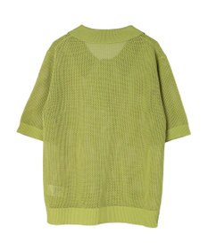 Green Parks メッシュポロ衿ニットプルオーバー