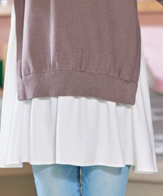 Tiaclasse 【洗える】コンビフレアニットトップス