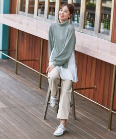 Tiaclasse 【洗える】コンビフレアニットトップス