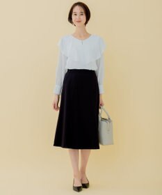 自由区 【XSサイズ～/洗える】ロイヤルシフォン ラッフルブラウス