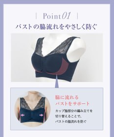 Wing ノンワイヤーブラ　【ナイトアップブラルーム】　寝るとき用ブラ　バストの脇流れを防ぐ　パッド有り　ウイング／ワコール　KB3510