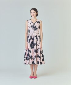 GRACE CONTINENTAL バイカラーボタニカルドレス