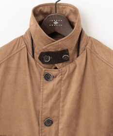 JOSEPH ABBOUD 【キルトレスダウン】ナチュラルダイスウェード ダウンコート