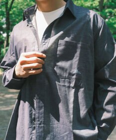 SHARE PARK MENS 【UVカット・撥水・ストレッチ】イージーデニムレギュラーカラーシャツ