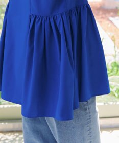 Tiaclasse 【洗える】ペプラムギャザーピンタックブラウス